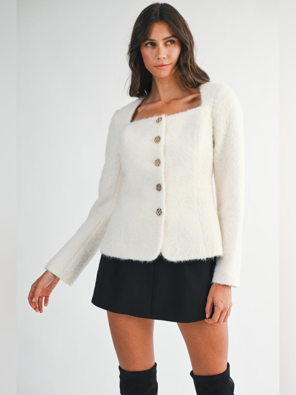 NWT MABLE NERISSA JEWEL BUTTON
BOUCLE JACKET - Picture 2 of 16